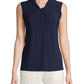 Tommy Hilfiger Women's Knot Front Top Blue Size X-Small