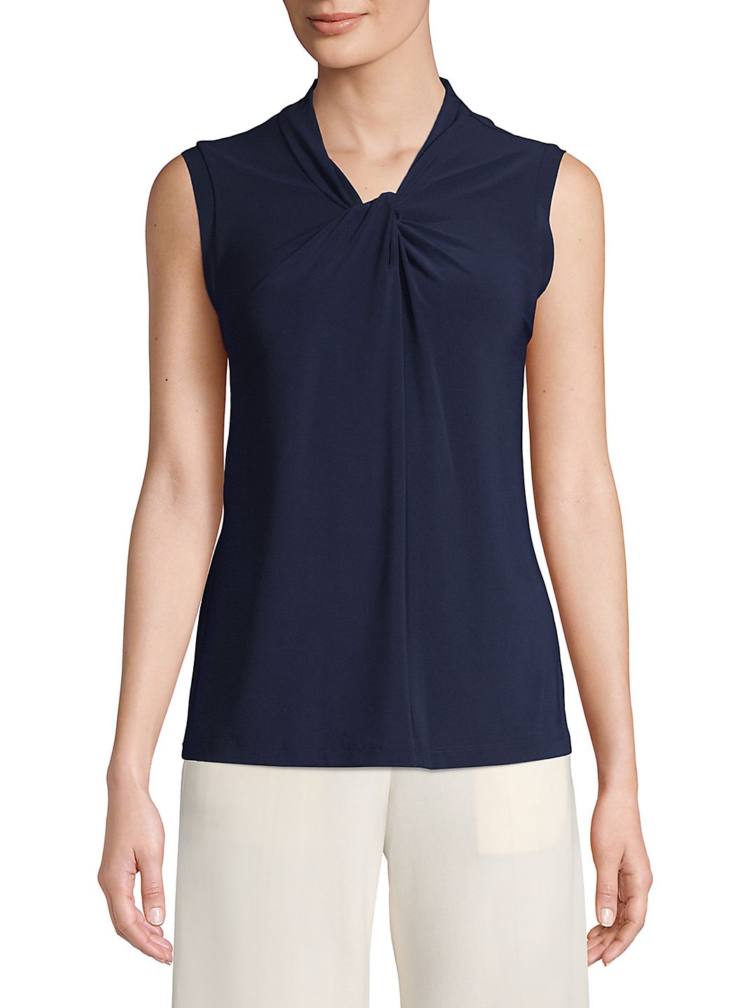 Tommy Hilfiger Women's Knot Front Top Blue Size X-Small