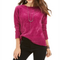 Style & Co Women's Chenille Sweater Electix Orchid Size Petite S