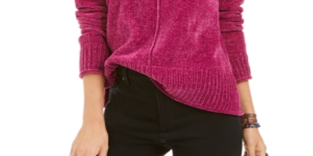 Style & Co Women's Chenille Sweater Electix Orchid Size Petite S