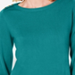 Karen Scott Women's Solid Long Sleeve Crew Neck Top Ocean Green Size Medium