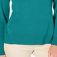 Karen Scott Women's Solid Long Sleeve Crew Neck Top Ocean Green Size Medium