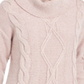 Charter Club Women's Embellished Textured Long Sleeve Cowl Neck Sweater Pink Size Petite Large