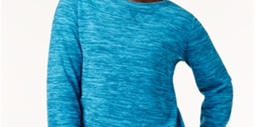 Karen Scott Women's Marled Sweatshirt Teal Size PP
