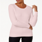 Karen Scott Women's Cotton Cable Knit Sweater Blush Size Petite XL