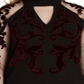 INC International Concepts Women's Velvet Flocked Mesh Sleeve Sweater Black Size 1X