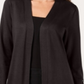 JM Collection Women's Open Front Duster Cardigan Espresso Size Petite S