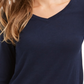 Style & Co Women's V Neck Long Sleeve Shirt Blue Size Large