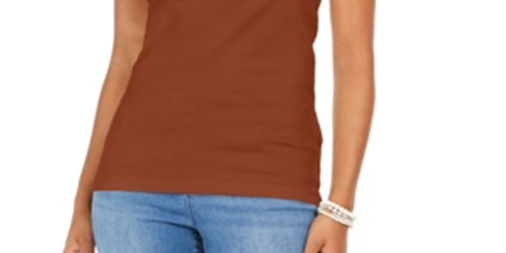 Style & Co Women's Cotton Tank Top Brown Size S