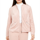 Alfani Women's Faux Suede Zip Pocket Jacket Pink Size -Petite L