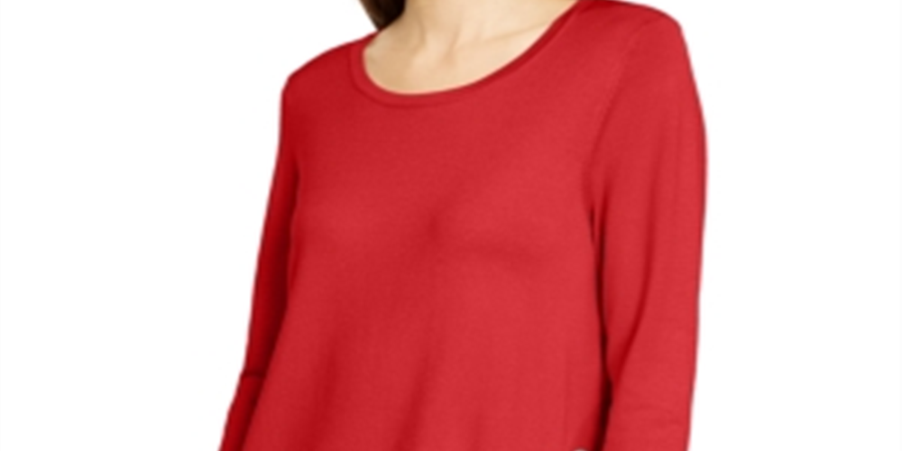 Alfani Women's Hardware SeaPullover Sweater Red Ash Size Petite XL