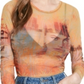 Guess Women's La 1981 Mesh Top Gold Multi Size XS