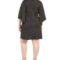 Msk Women's Plus Dot Print Bell Sleeve Dress Black Size 3X