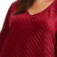 Alfani Women's Plus V Neck Ribbed Blouse Red Size 0X