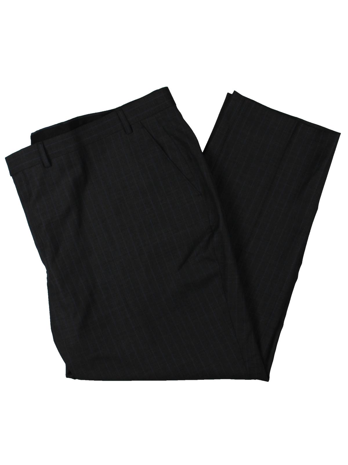 Ralph Lauren Men's Edgewood Wool Blend Striped Dress Pants Black Size 34X30