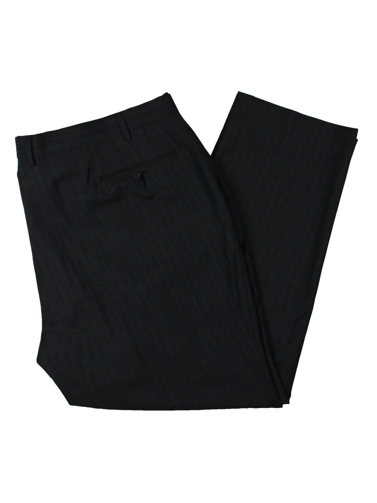 Ralph Lauren Men's Edgewood Wool Blend Striped Dress Pants Black Size 34X30
