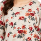 Style & Co Women's Floral Print Tie Front Sweater-Tan Floral Size Medium