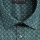 Alfani Men's Slim Fit Performance Stretch Square Tile Print Dress Shirt Green Size XL