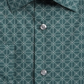 Alfani Men's Slim Fit Performance Stretch Square Tile Print Dress Shirt Green Size XL