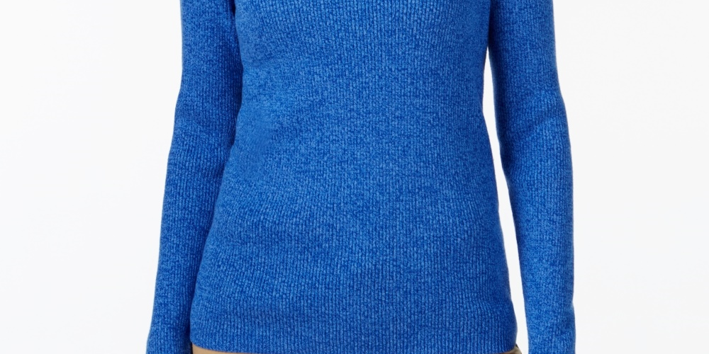 Karen Scott Women's Cotton Mock Neck Sweater Blue Size XX-Large