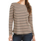 Charter Club Women's Heather Long Sleeve Top Beige Size X-Small