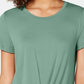 Style & Co Women's Twist-Front Top  Green Size XX-Large