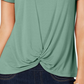 Style & Co Women's Twist-Front Top  Green Size XX-Large
