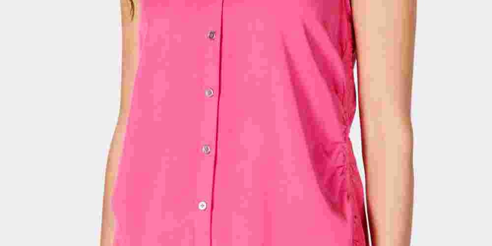 Style & Co Women's Sleeveless Blouse Pink Size Medium