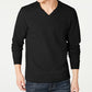 INC International Concepts Men's Textured Split Neck Sweatshirt Black Size Small