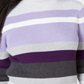Karen Scott Women's Cotton Striped Ribbed Sweater Purple Size Petite Large