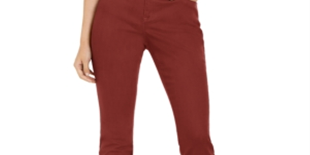INC International Concepts Women's Essentials Curvy Fit Skinny Jeans Red Size 16