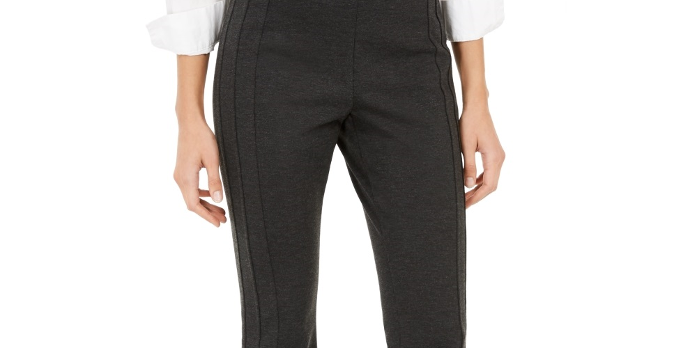 INC International Concepts Women's Seamed Ponte Knit Bootcut Pants Gray Size 6