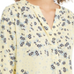 Charter Club Women's Maria Floral Print Blouse Yellow Size X-Large