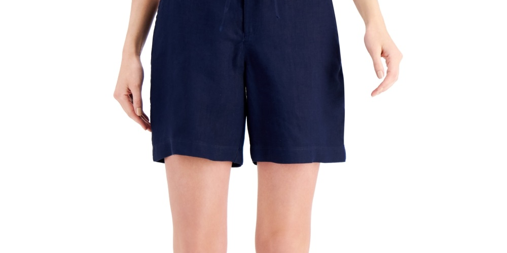 Charter Club Women's Pull On Shorts Blue Size X-Large