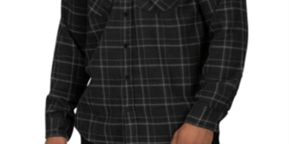 Hurley Men's Spitfire Plaid Shirt Black Size Medium