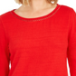 Charter Club Women's Crochet Inset Top Red Size Large