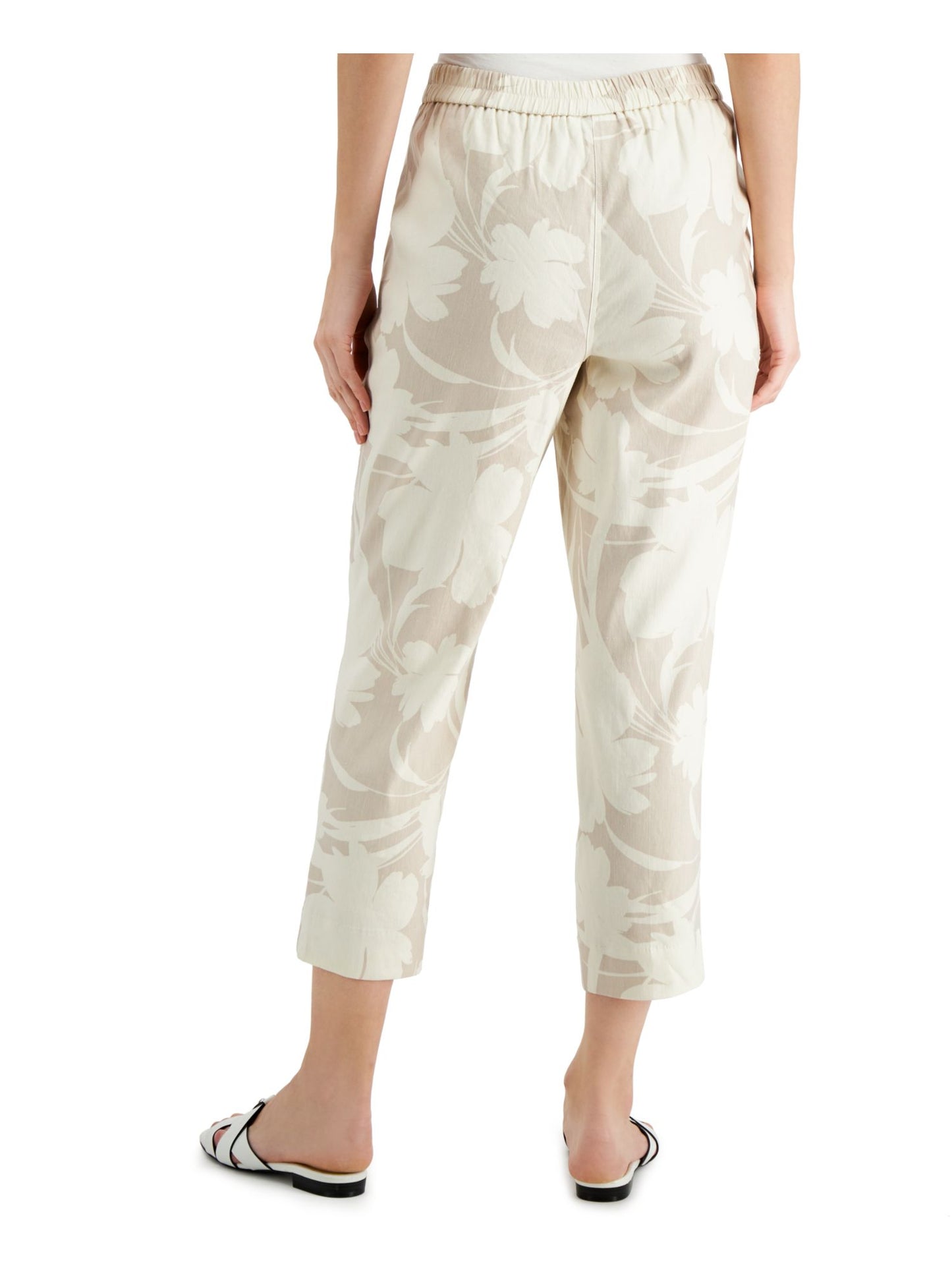 Alfani Women's Floral Pants Brown Size Medium