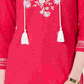 Charter Club Women's Cotton Embroidered Tunic  Dark Pink Size Medium