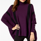 Alfani Women's Striped Poncho Sweater Purple Size Petite Large