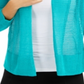 Alfani Women's Mixed Stitch Open Front Linen Blend Cardigan Blue Size Medium