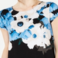 Alfani Women's Printed Round Hem T-Shirt Blue Size Petite Medium