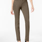 Style & Co Women's Tummy-Control Straight-Leg High-Rise Jeans Green Size 2S