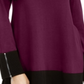 Alfani Women's Color Block Long Sleeve Crew Neck Tunic Sweater Maroon -Black  Size Small
