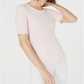 Maison Jules Women's Crewneck Elbow Sleeve Top Pink Size X-Small