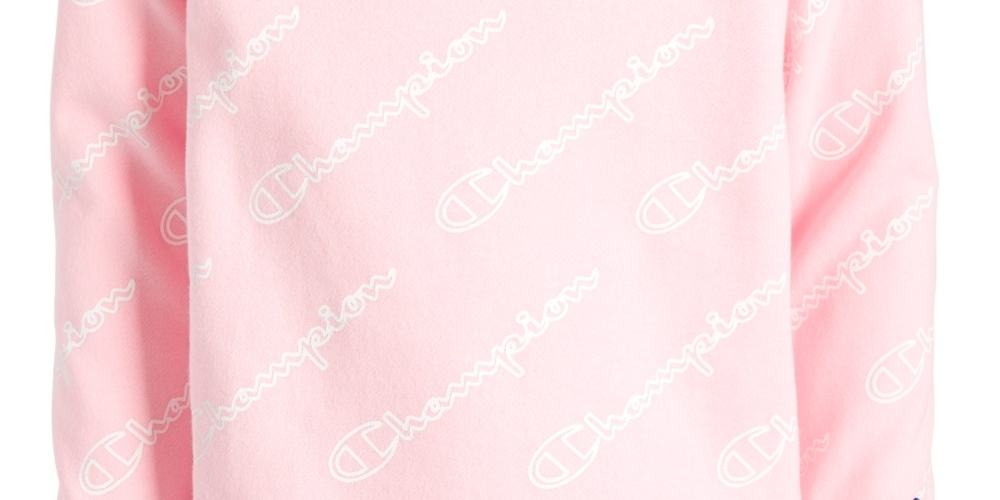 Champion Big Girls Script-Print Sweatshirt Pink Size Medium