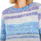 Style & Co Women's Ombre Long Sleeve Crew Neck Sweater Blue Size Large