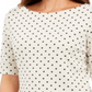 Karen Scott Women's Polka Dot Top Sand Size Petite L