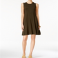 Style & Co Women's Sleeveless Swing Dress Green Size -Petite L