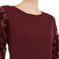 INC International Concepts Women's Velvet Burnout Sleeve Sweater Red Size X-Large