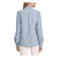 Ralph Lauren Women's Blue Cuffed V Neck Button up Top Navy Size X-Large